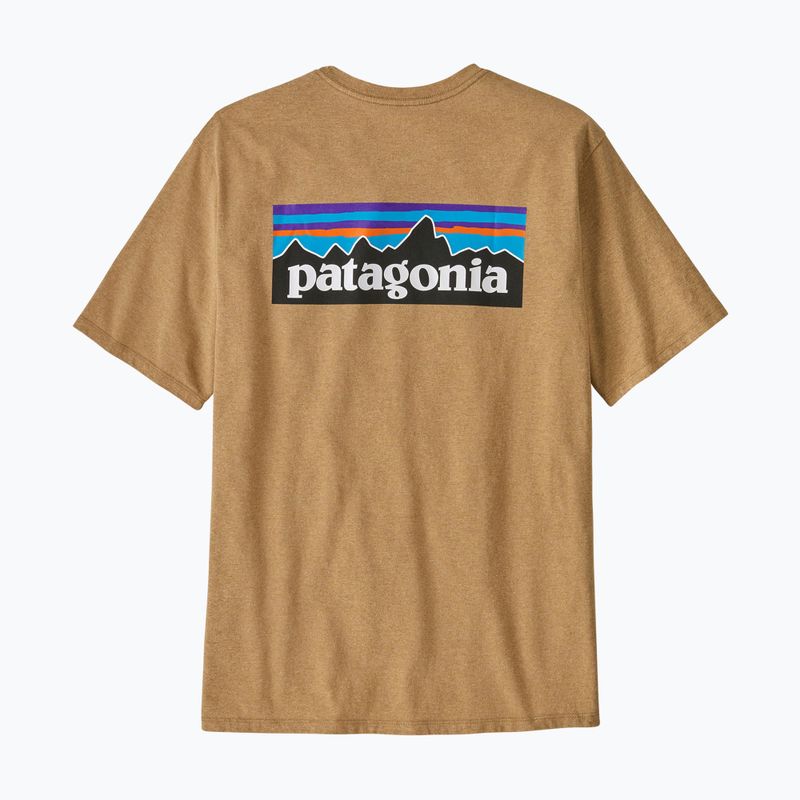 Koszulka męska Patagonia P-6 Logo Responsibili-Tee talon gold 3
