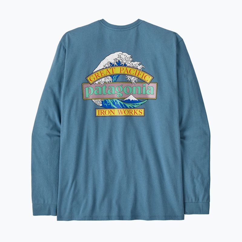 Longsleeve trekkingowy męski Patagonia Great Waves Responsibili Tee shore blue 6
