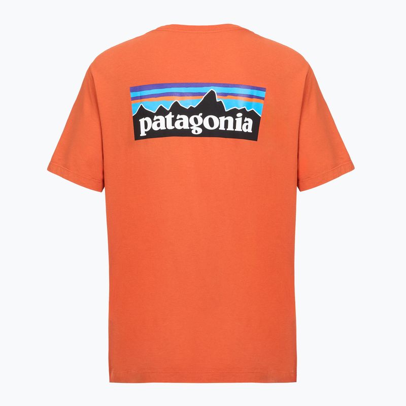 Koszulka męska Patagonia P-6 Logo coal orange 2