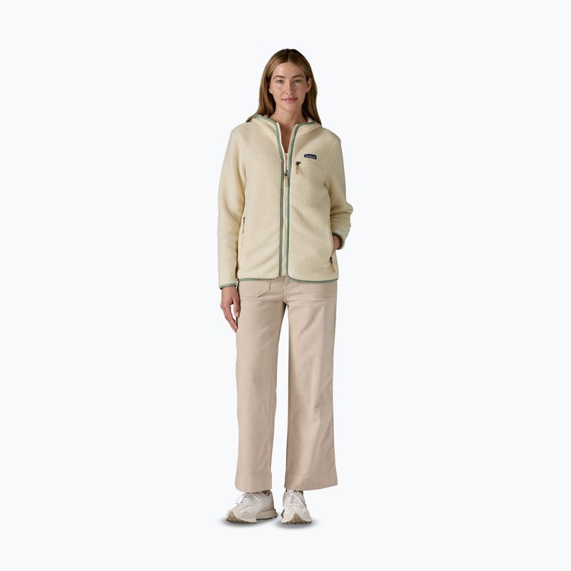 Bluza polarowa damska Patagonia Retro Pile Hoody natural w/ellwood green 2