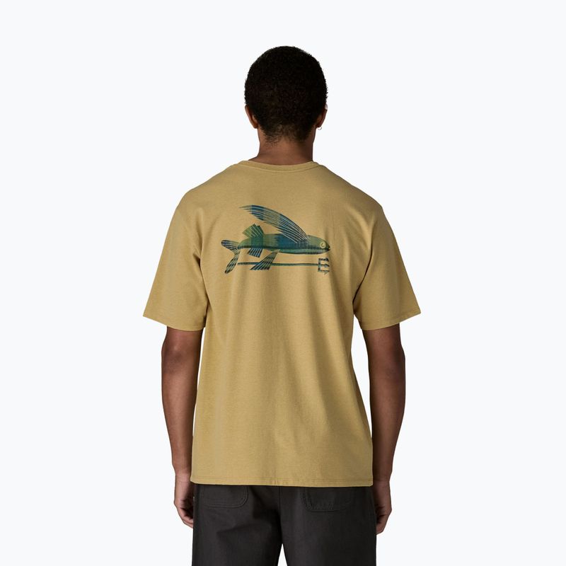 Koszulka męska Patagonia Flying Fish Responsibili Tee limestone yellow/heritage fitz 3