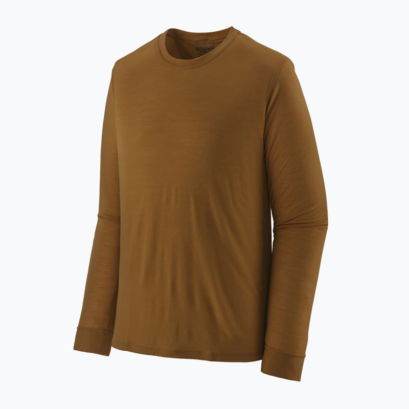 Longsleeve trekkingowy męski Patagonia Cap Cool Merino Blend LS wolf brown