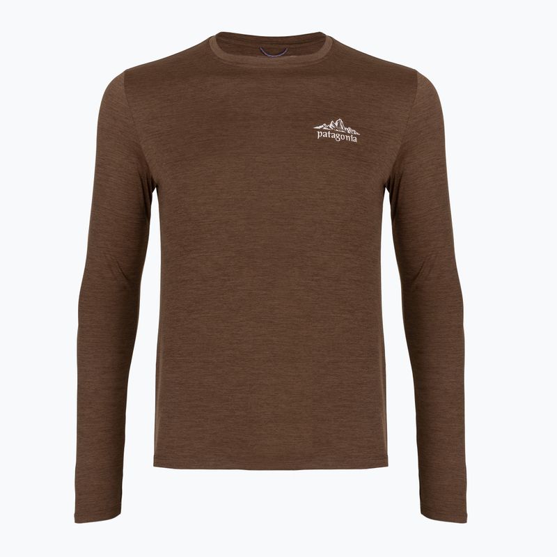 Longsleeve trekkingowy męski Patagonia Cap Cool Daily Hut Tripper LS berm brown - light berm brown x-dye