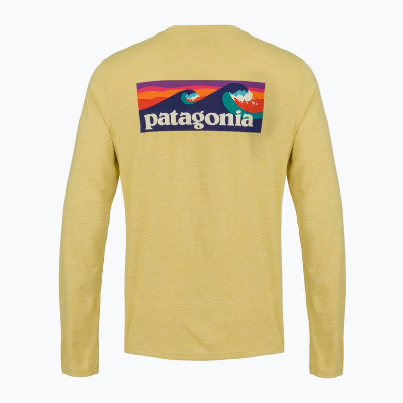 Longsleeve męski Patagonia Cap Cool Daily Boardshort Logo LS limestone yellow - Light Limestone yellow x-dye 2