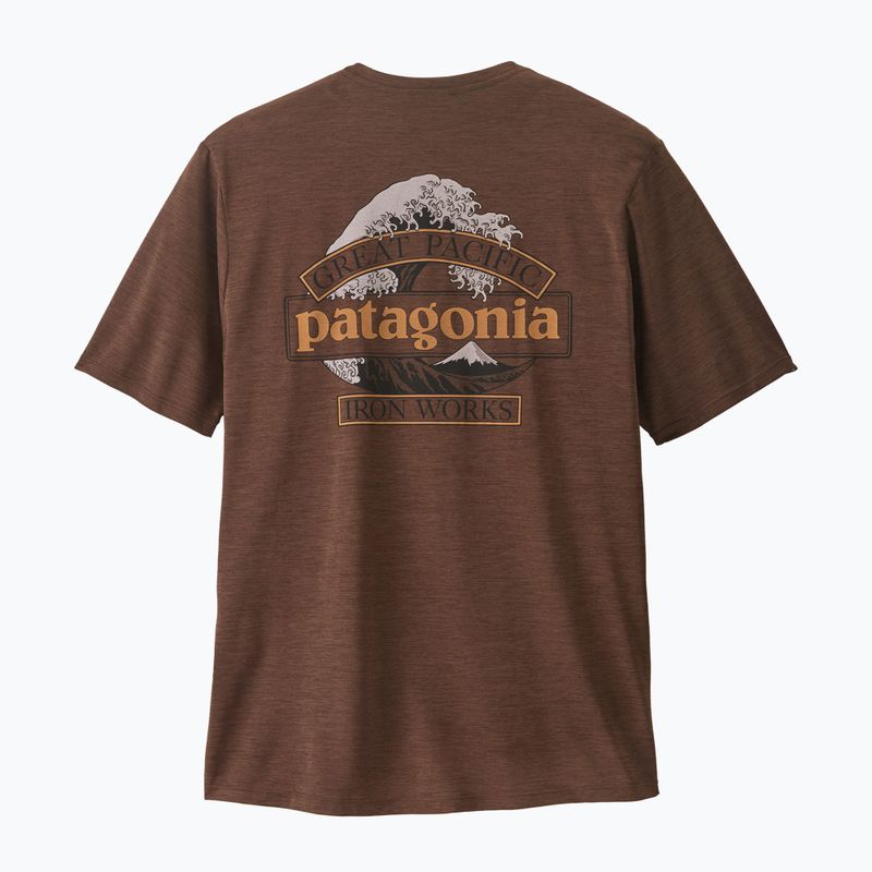 Koszulka męska Patagonia Cap Cool Daily Great Waves berm brown - light berm brown x-dye 2
