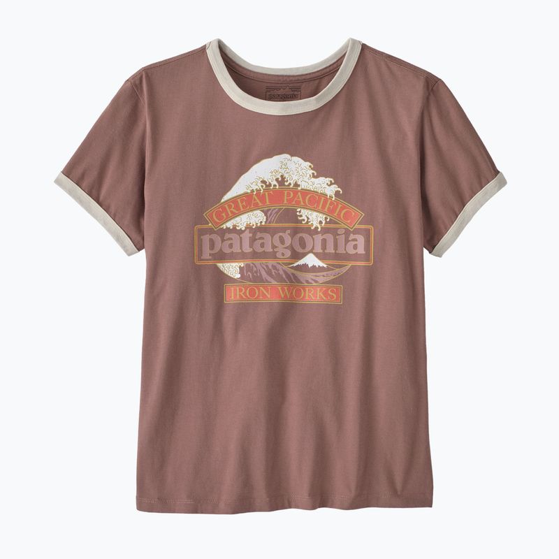 Koszulka damska Patagonia Great Waves Ringer Tee moonrise taupe