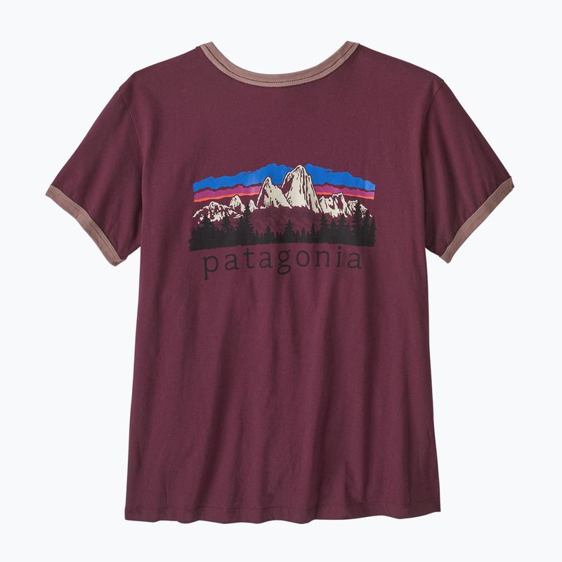 Koszulka damska Patagonia Fitz Roy Foothills Ringer Tee berry fig 2