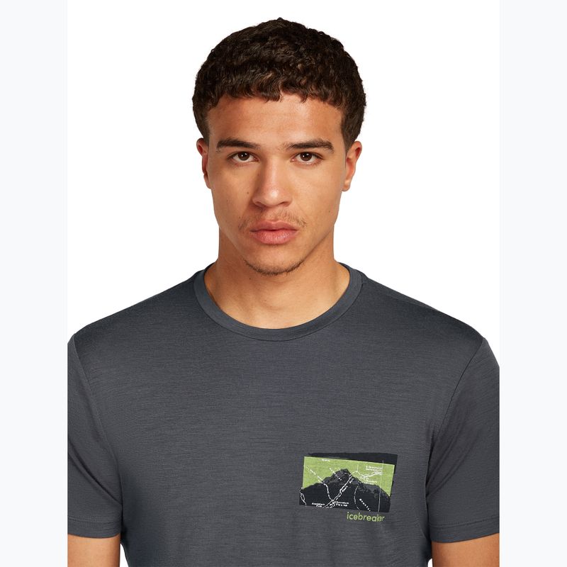 Koszulka męska icebreaker Merino 150 Tech Lite Infographic obsidian 4