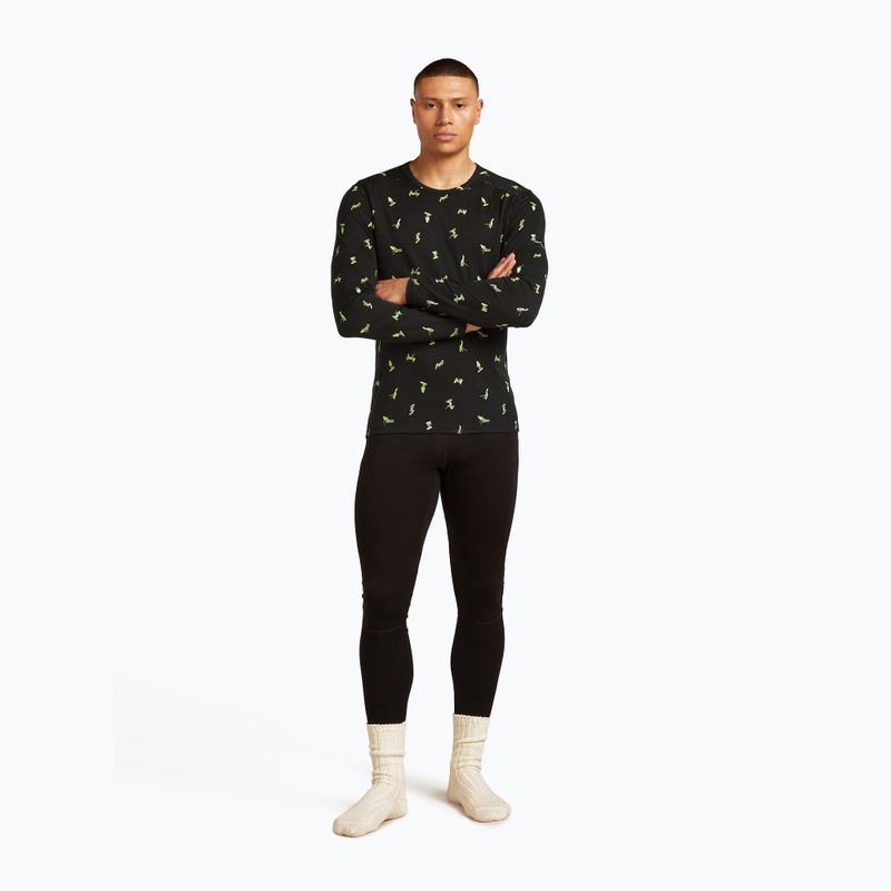 Bluza termoaktywna męska icebreaker Merino 200 Oasis Crewe Snow Day black/peridot/aop 5