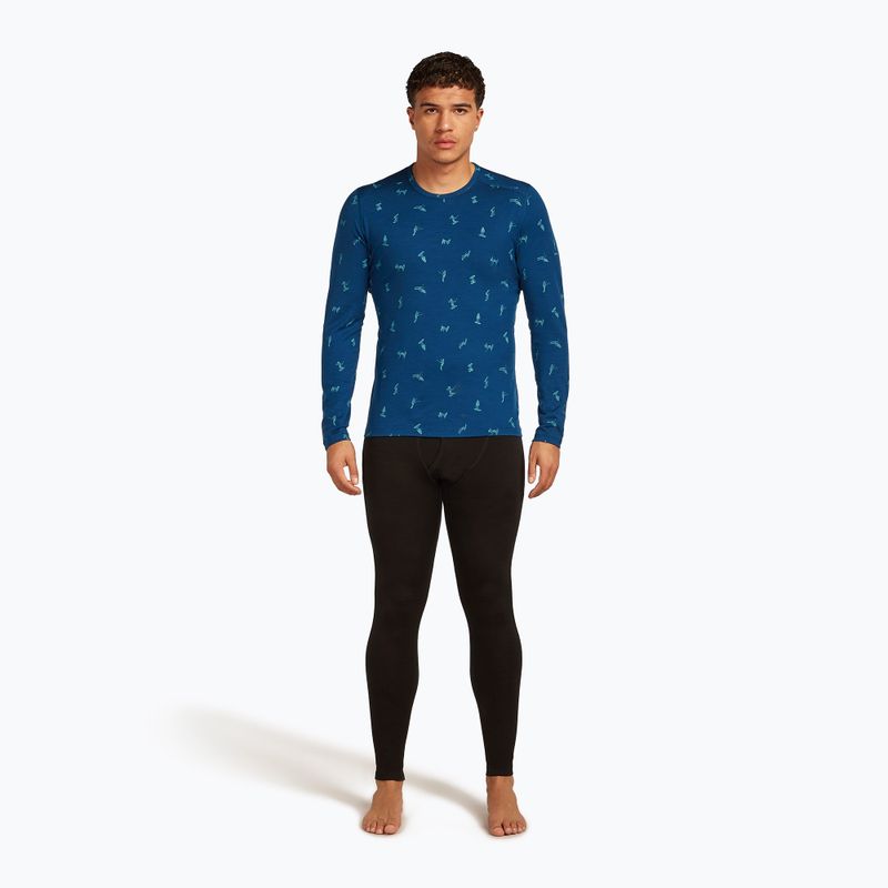 Bluza termoaktywna męska icebreaker Merino 200 Oasis Crewe Snow Day atlantis/topaz/aop 2