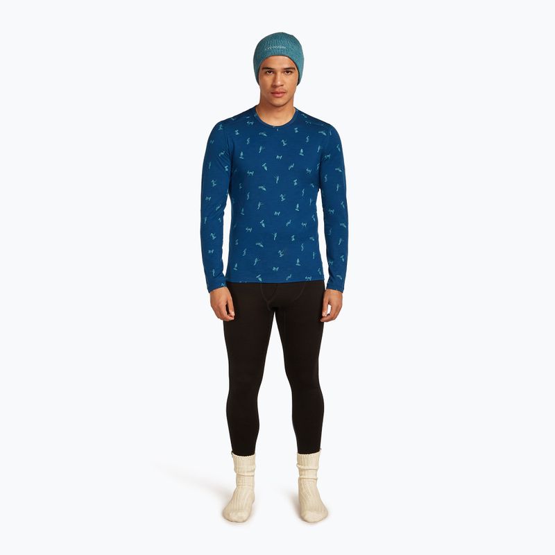 Bluza termoaktywna męska icebreaker Merino 200 Oasis Crewe Snow Day atlantis/topaz/aop 4