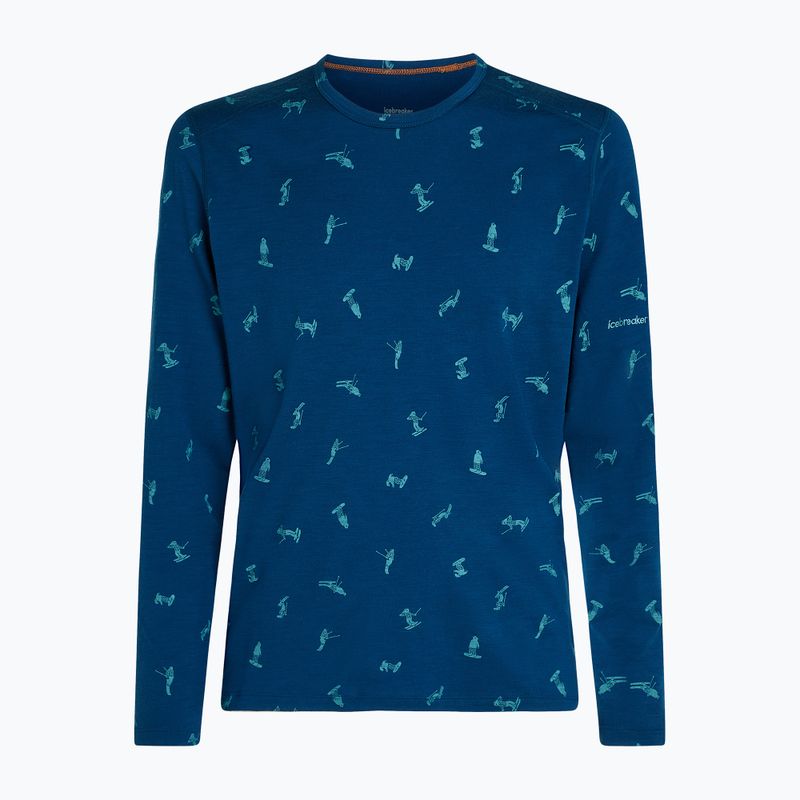 Longsleeve termoaktywny męski icebreaker Merino 200 Oasis Crewe Snow Day atlantis/topaz/aop 7