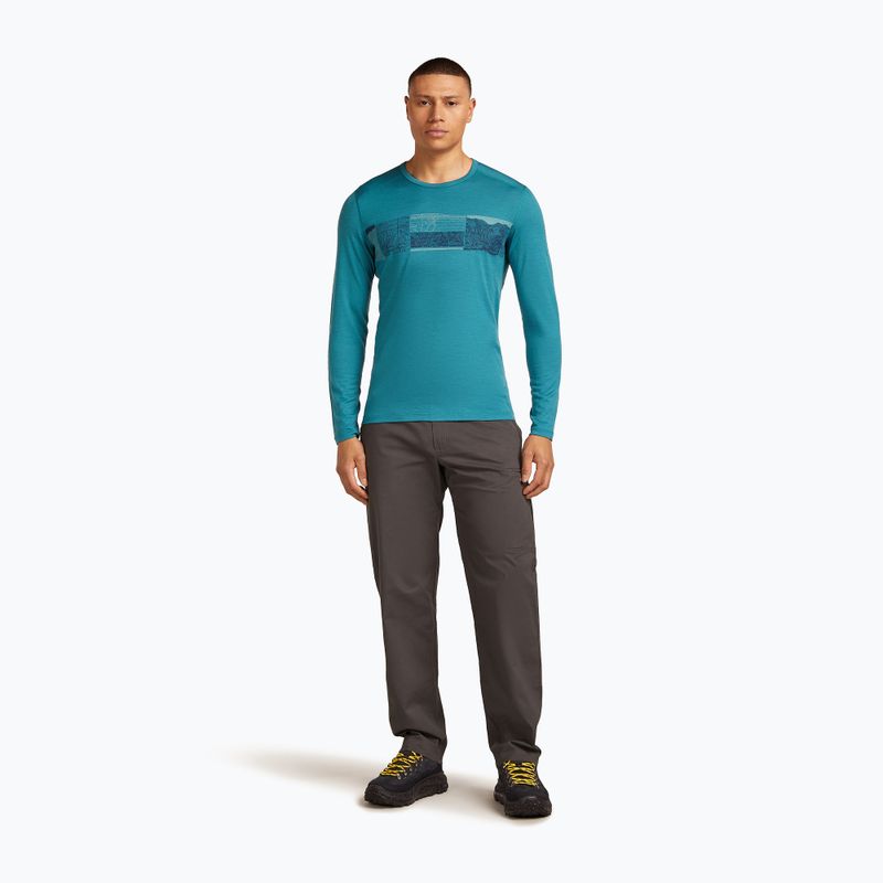 Longsleeve termoaktywny męski icebreaker Merino 200 Oasis Crewe Elevation Line topaz 2