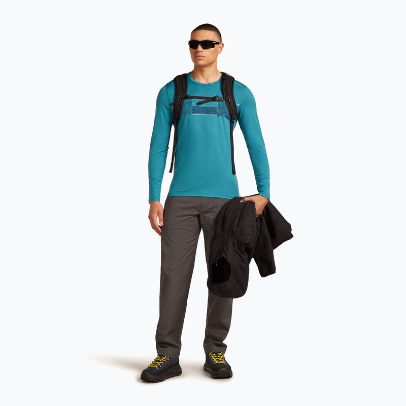 Longsleeve termoaktywny męski icebreaker Merino 200 Oasis Crewe Elevation Line topaz 4