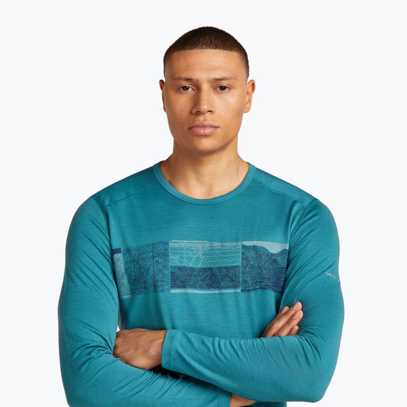 Longsleeve termoaktywny męski icebreaker Merino 200 Oasis Crewe Elevation Line topaz 6