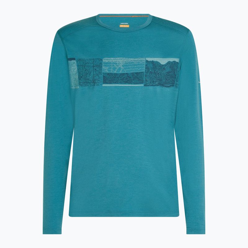 Longsleeve termoaktywny męski icebreaker Merino 200 Oasis Crewe Elevation Line topaz 7