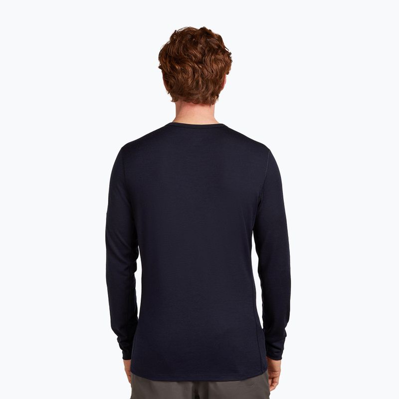 Longsleeve termoaktywny męski icebreaker Merino 200 Oasis Crewe Elevation Line midnight navy 3