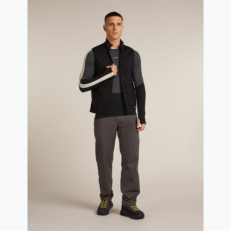 Longsleeve termoaktywny męski Icebreaker Merino 200 Oasis+ LS Crewe 0JI black/jet heather/undyed/cb 8