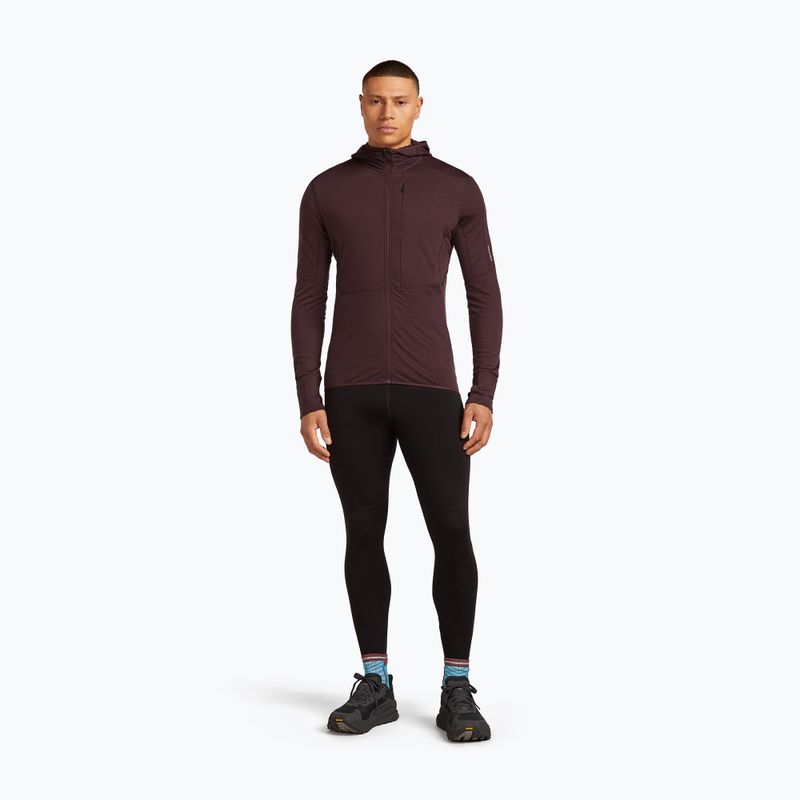 Bluza trekkingowa męska icebreaker Merino 200 RealFleece Descender Zip Hoodie java 2