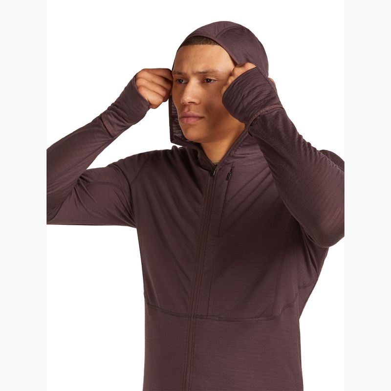 Bluza trekkingowa męska icebreaker Merino 200 RealFleece Descender Zip Hoodie java 5