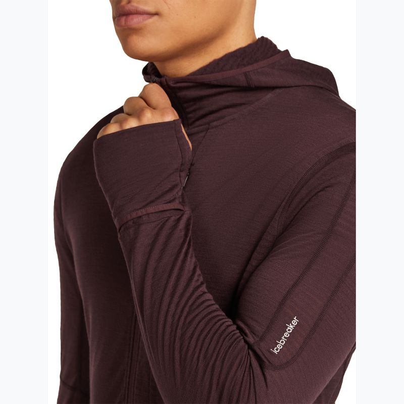 Bluza trekkingowa męska icebreaker Merino 200 RealFleece Descender Zip Hoodie java 8