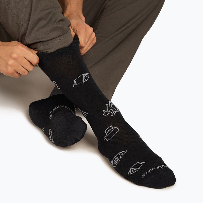 Skarpety męskie icebreaker Merino Ultralight Crew Camp Ess black/alloy 3