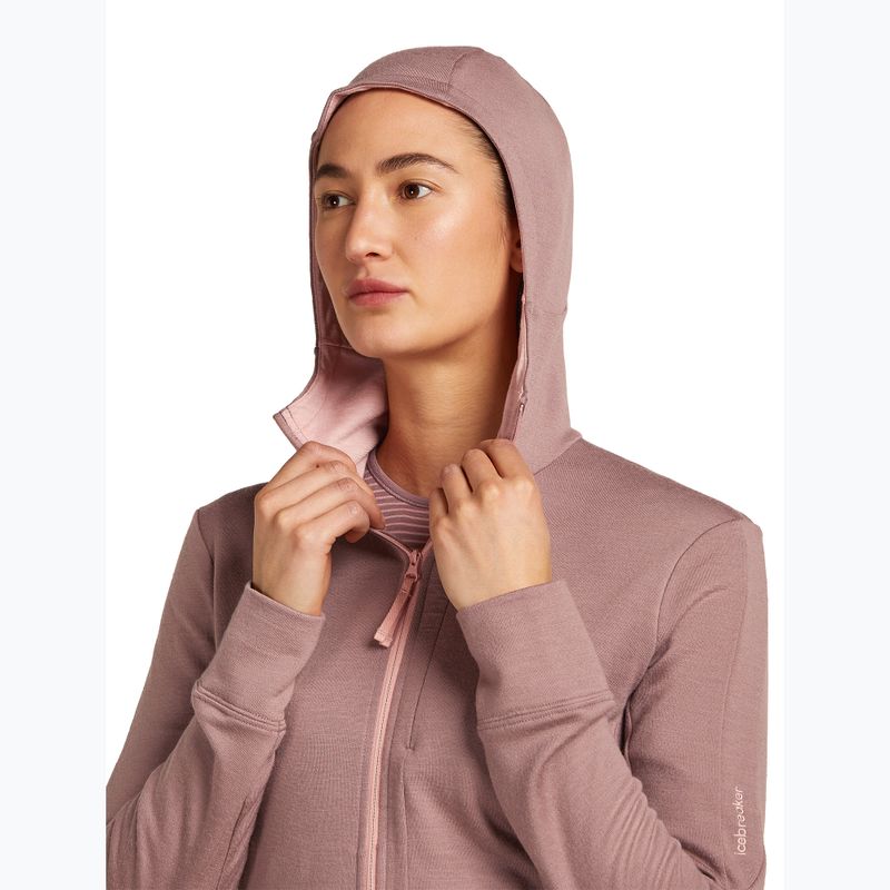 Bluza damska icebreaker Merino 260 Quantum IV Zip Hoodie summit/blush 5