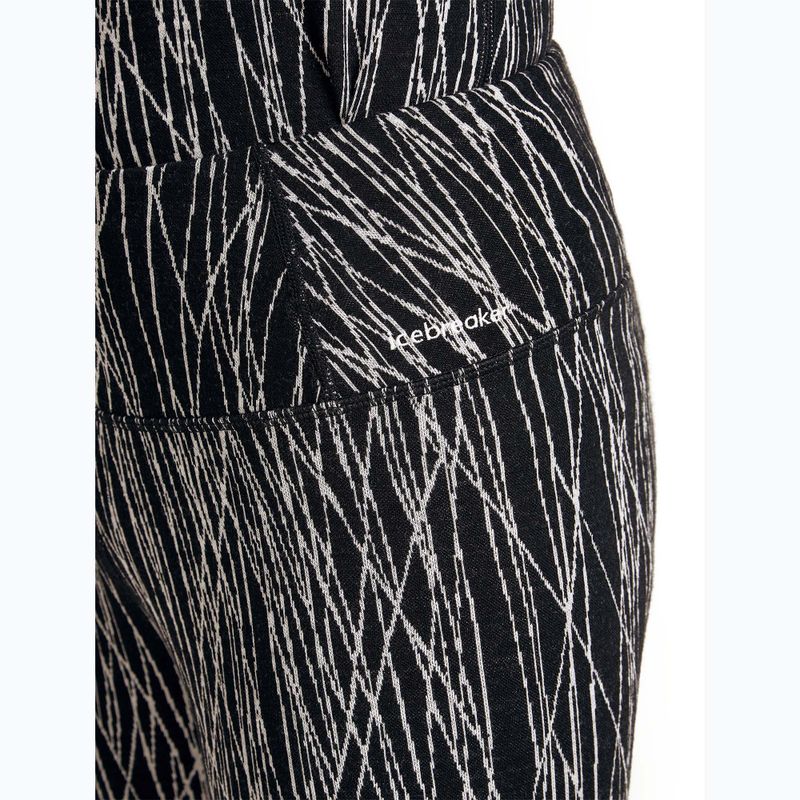Legginsy termoaktywne damskie icebreaker Merino 260 Tech Vertex High Rise Delta Lines AOP black/snow/j 5