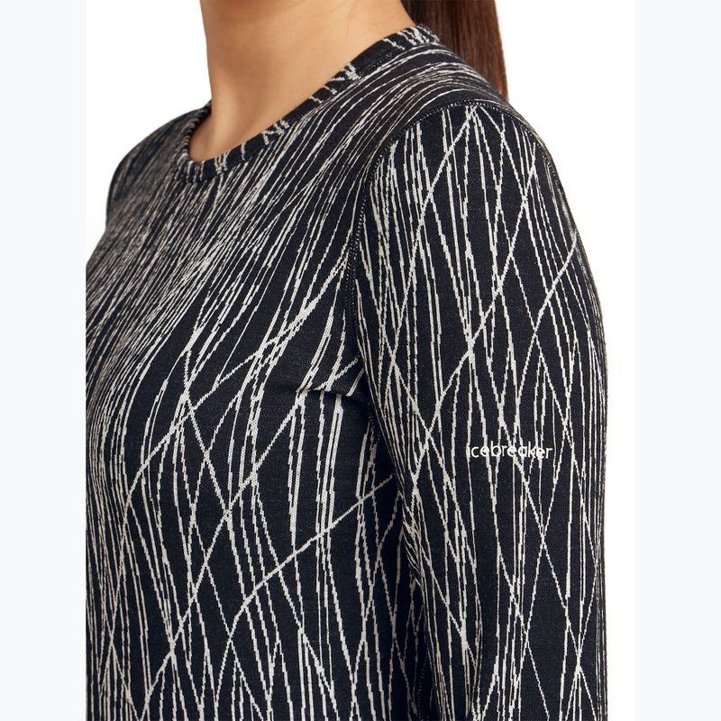Longsleeve trekkingowy damski icebreaker Merino 260 Tech Vertex Crewe Delta Lines AOP black/snow/j 6