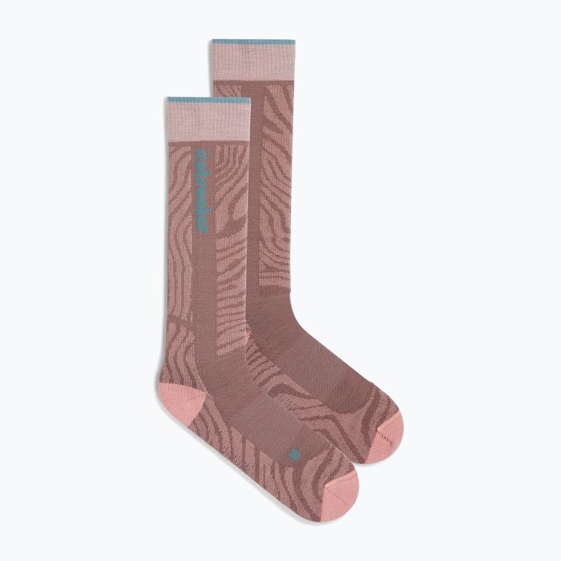 Skarpety narciarskie damskie Icebreaker Merino Ski+ Light OTC Mountain Contour summit/blush/hydro 2