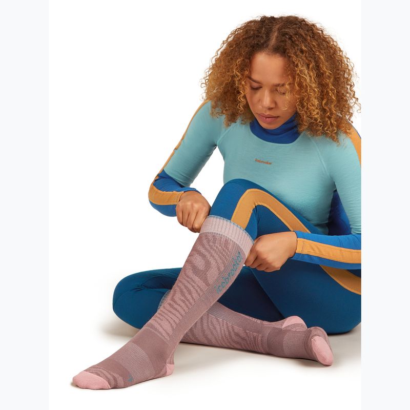 Skarpety narciarskie damskie Icebreaker Merino Ski+ Light OTC Mountain Contour summit/blush/hydro 4