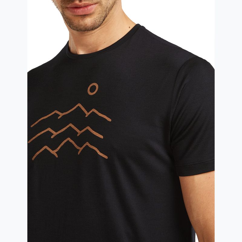 Koszulka męska icebreaker Merino 125 Cool-Lite Sphere Tee Across The Peaks black 5