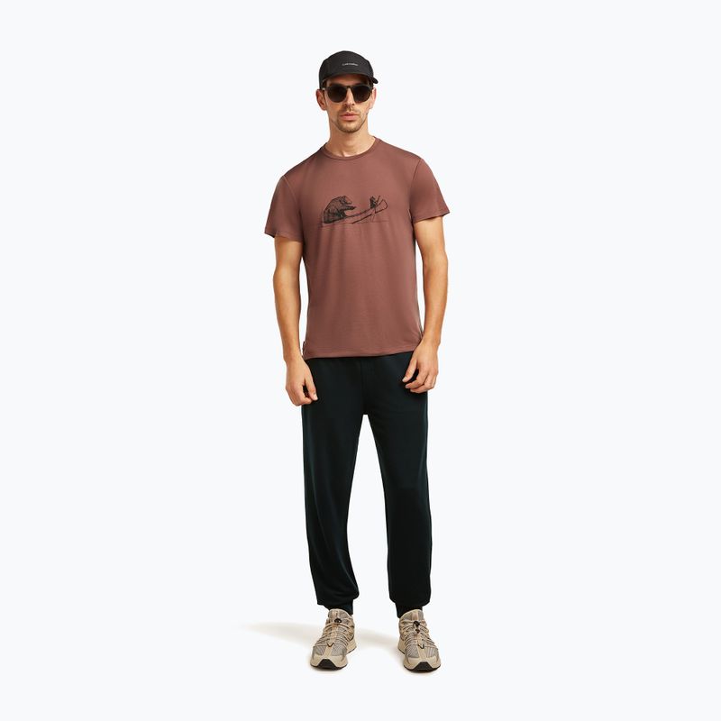 Koszulka męska icebreaker Merino Core Canoe Companions carob 4