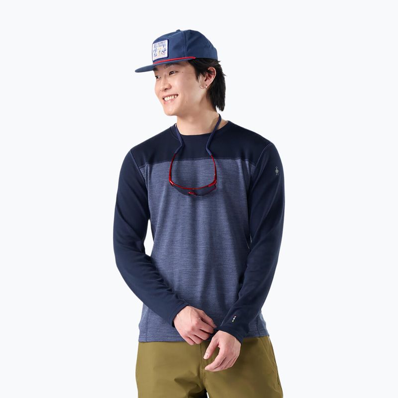 Bluza termoaktywna męska Smartwool Classic Thermal Merino Base Layer Colorblock Crew Boxed deep navy/nightfall