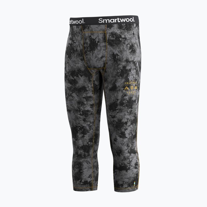 Spodnie termoaktywne męskie Smartwool Classic Thermal Merino Base Layer 3/4 Bottom Boxed black tie dye/hny gold 4