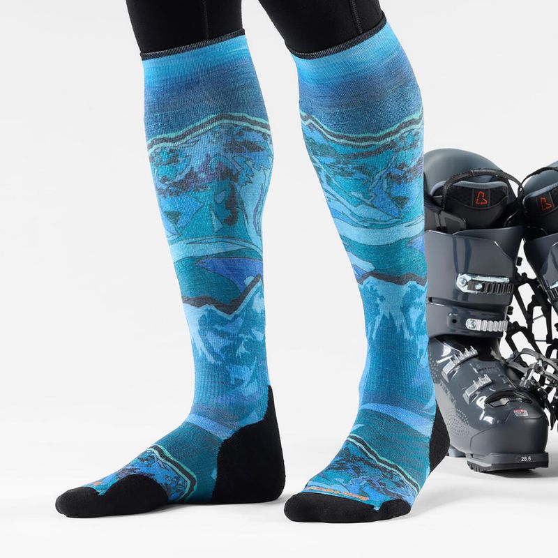 Skarpety narciarskie Smartwool Ski Targeted Cushion Storm Peak Print OTC nightfall blue 2