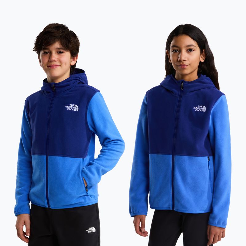Bluza polarowa dziecięca The North Face Teen Glacier Full Zip Hoodie bold blue/activ blue