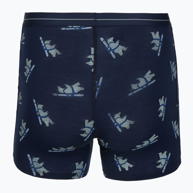 Bokserki termoaktywne męskie Icebreaker Merino 150 Anatomica BearTour AOP Boxers midnight navy 2