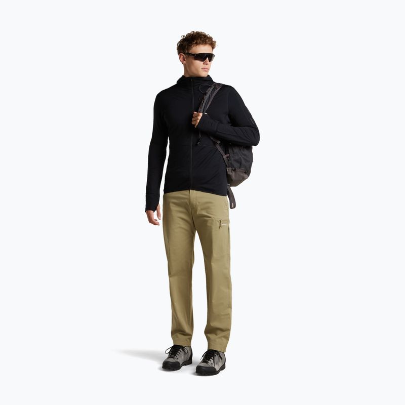 Bluza trekkingowa męska Icebreaker Merino 200 Realfleece Descender Half Zip Hoodie black 2