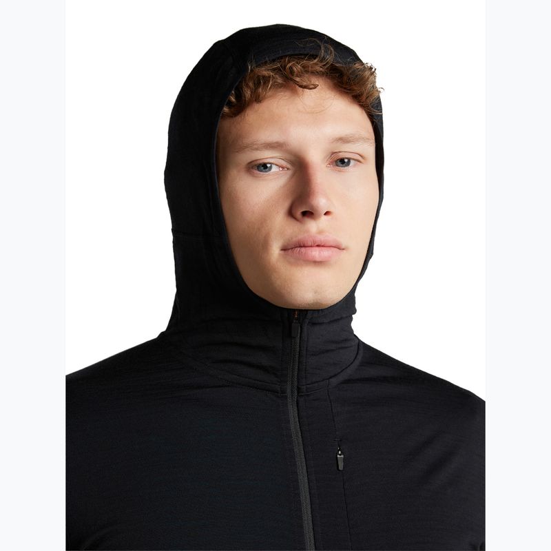 Bluza trekkingowa męska Icebreaker Merino 200 Realfleece Descender Half Zip Hoodie black 6