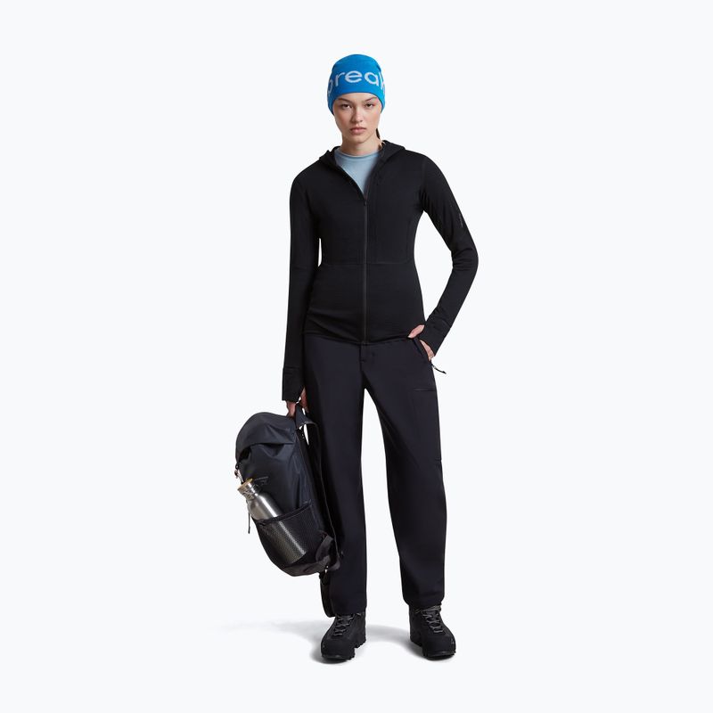 Bluza trekkingowa damska Icebreaker Merino 200 Realfleece Descender Half Zip Hoodie black 2
