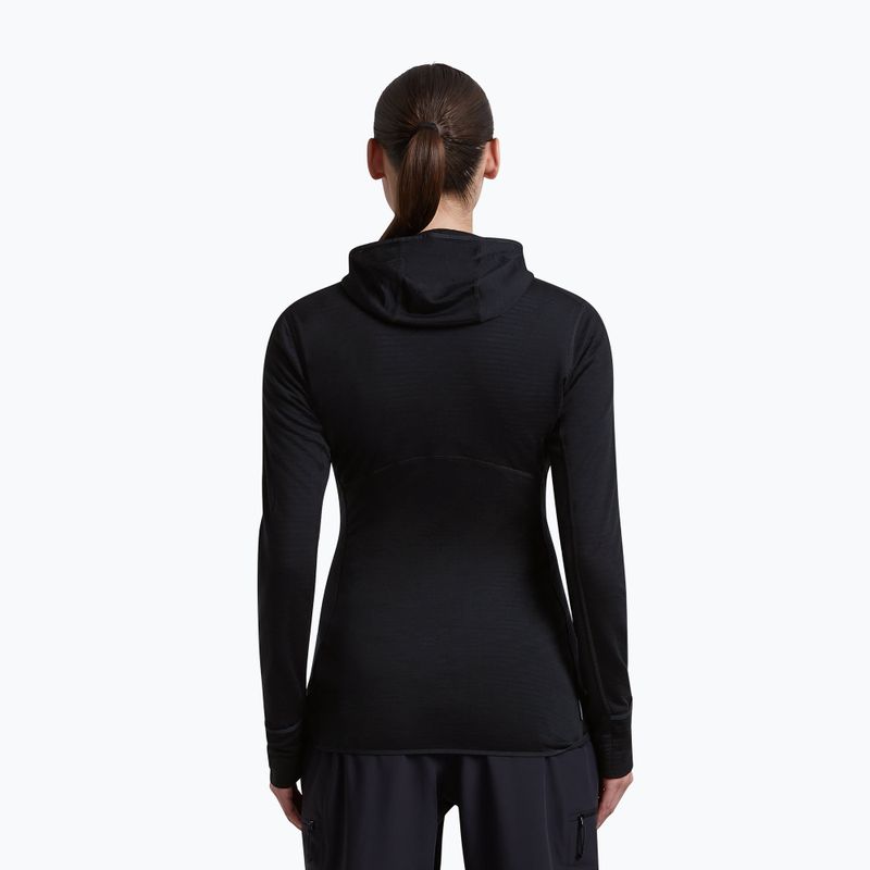 Bluza trekkingowa damska Icebreaker Merino 200 Realfleece Descender Half Zip Hoodie black 3