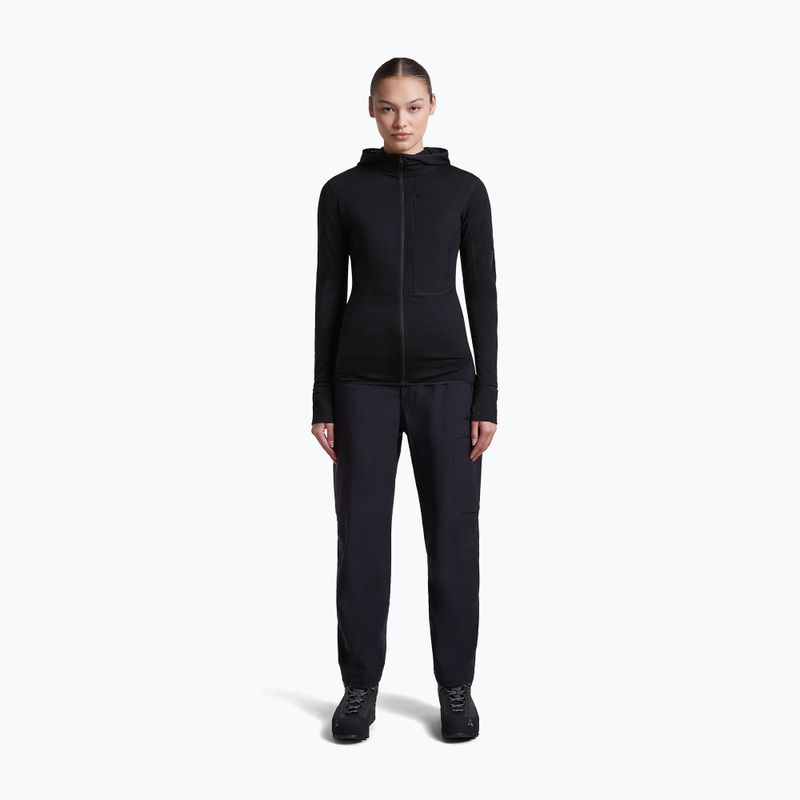 Bluza trekkingowa damska Icebreaker Merino 200 Realfleece Descender Half Zip Hoodie black 4