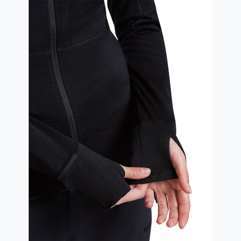 Bluza trekkingowa damska Icebreaker Merino 200 Realfleece Descender Half Zip Hoodie black 8