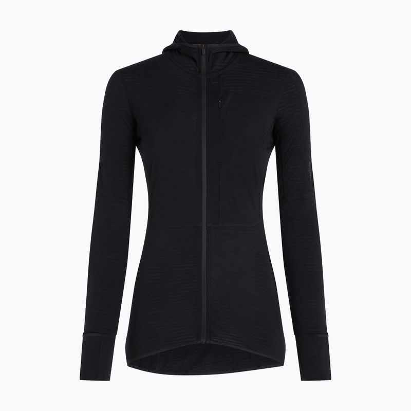 Bluza trekkingowa damska Icebreaker Merino 200 Realfleece Descender Half Zip Hoodie black 9