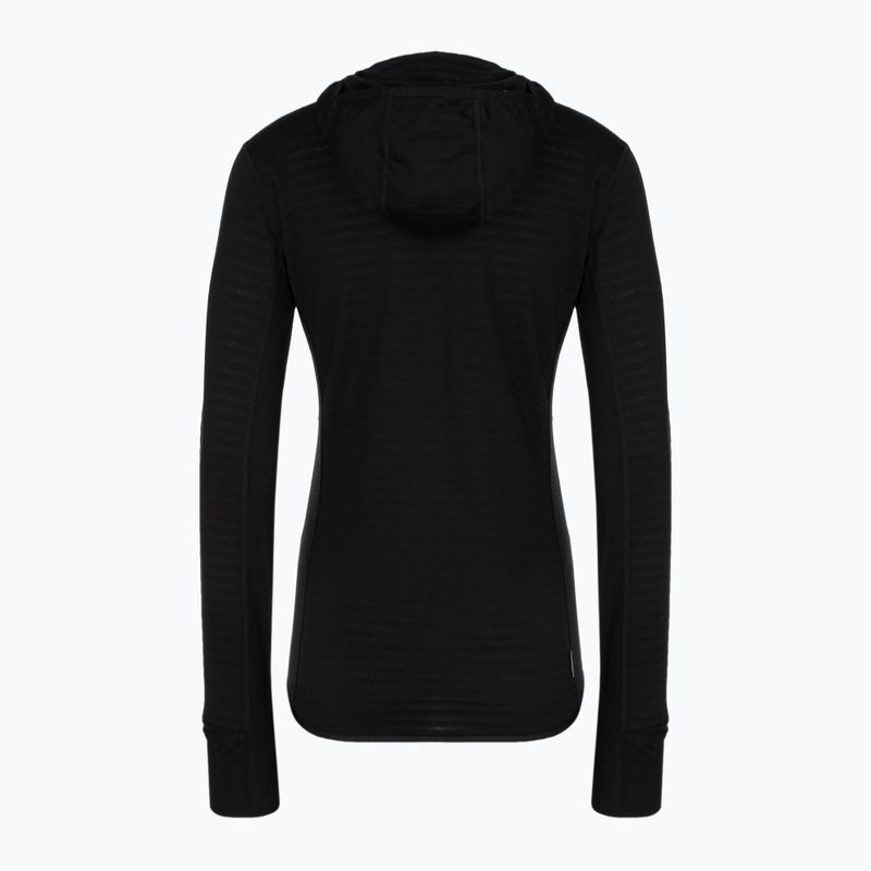 Bluza trekkingowa damska Icebreaker Merino 300 Realfleece Descender Zip Hoodie black 2