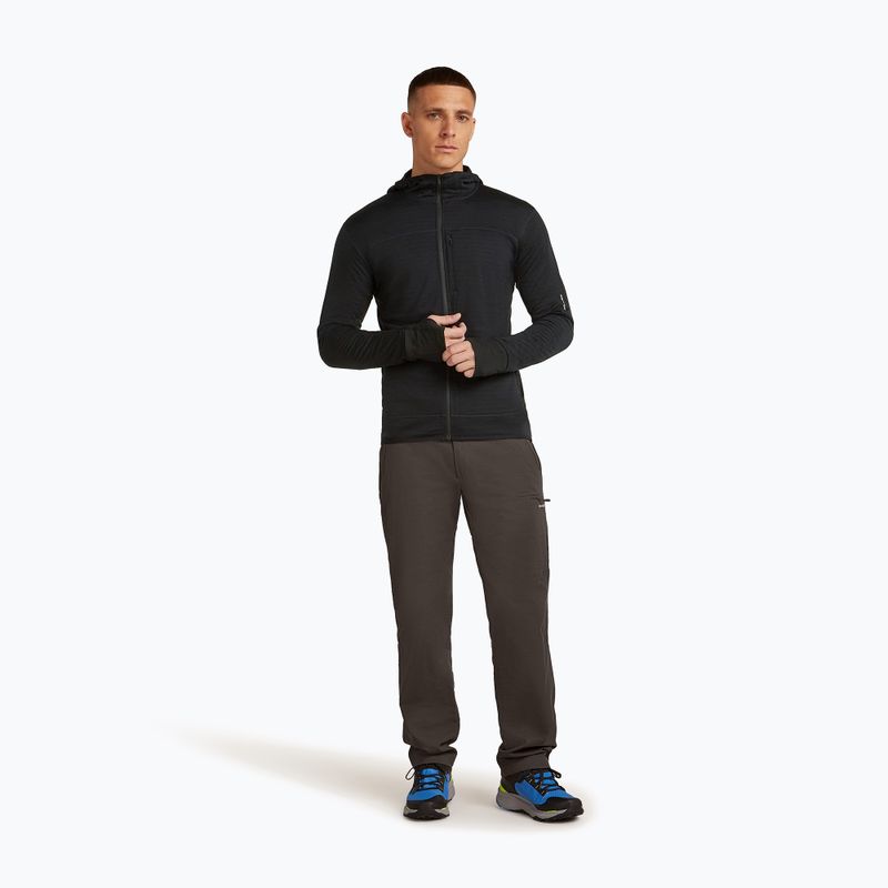 Bluza trekkingowa męska Icebreaker Merino 300 Realfleece Descender Zip Hoodie black 2