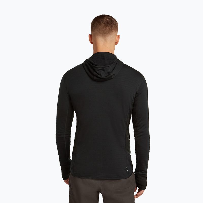 Bluza trekkingowa męska Icebreaker Merino 300 Realfleece Descender Zip Hoodie black 3