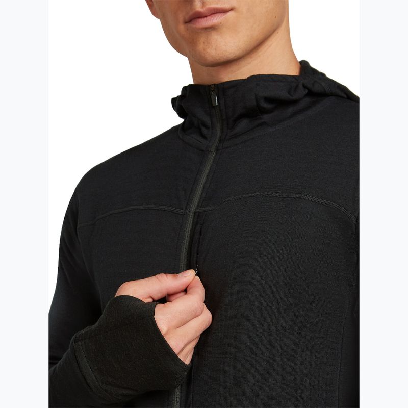 Bluza trekkingowa męska Icebreaker Merino 300 Realfleece Descender Zip Hoodie black 5