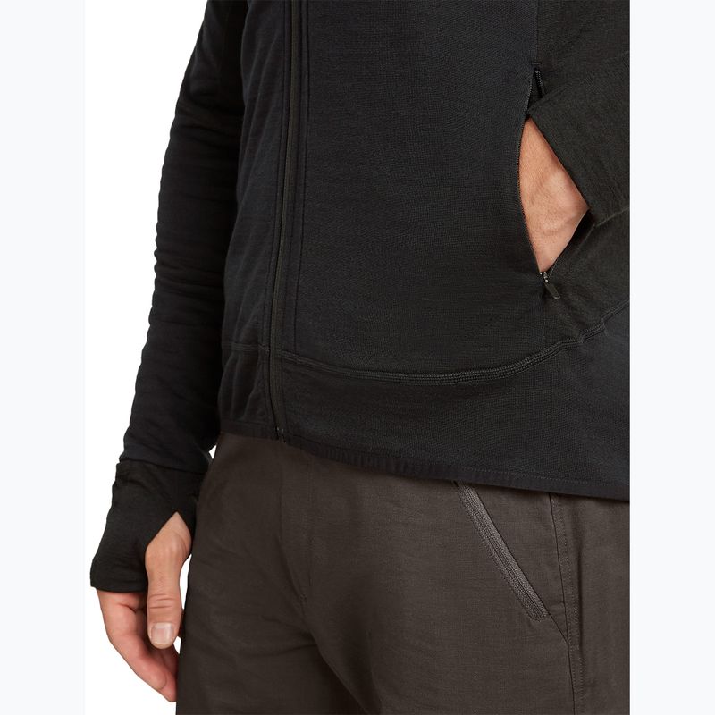 Bluza trekkingowa męska Icebreaker Merino 300 Realfleece Descender Zip Hoodie black 9